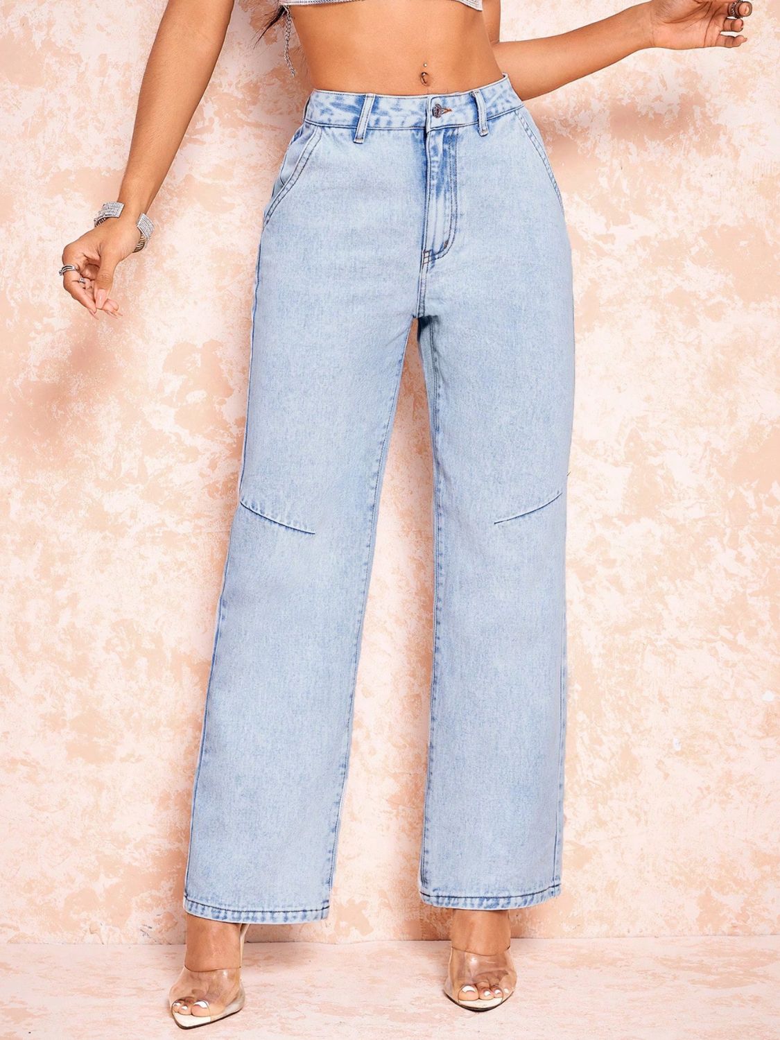 Straight Leg Jeans with Pockets - Body By J'ne