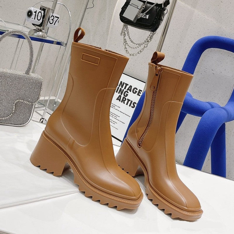 Mid-tube Rain Boots - Body By J'ne