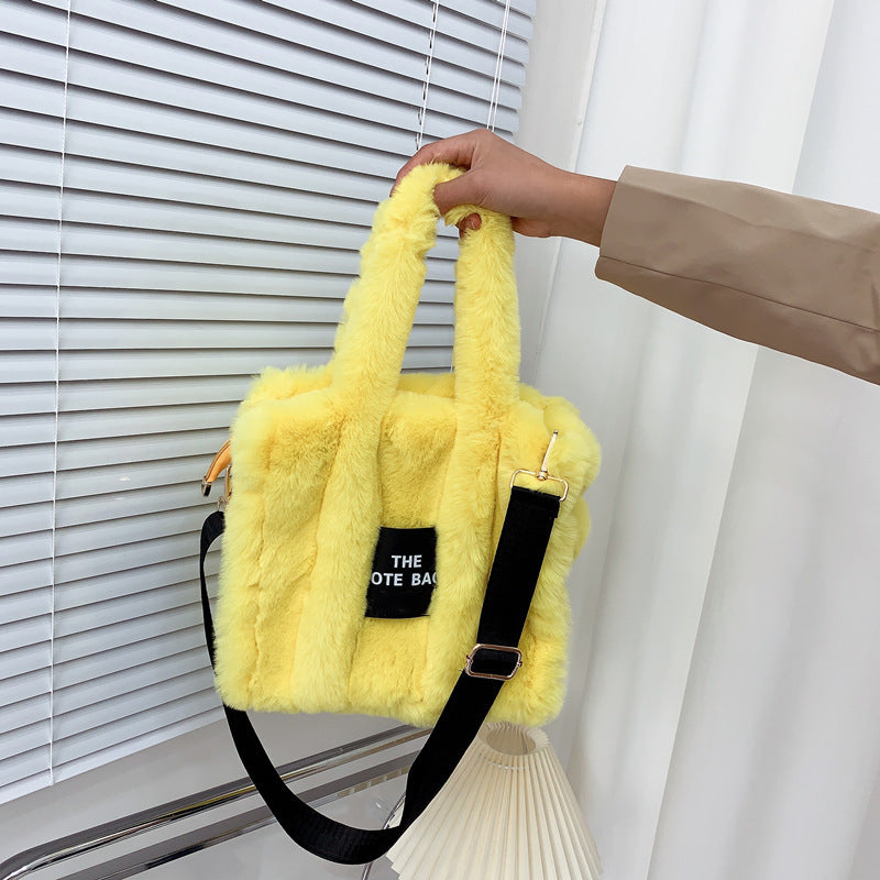 Designer Faux Fur Plush Tote Bag - Body By J'ne