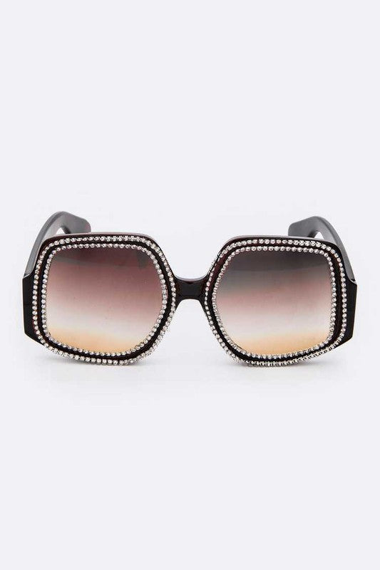 Crystal Pave Iconic Oversize Sunglassses - Body By J'ne