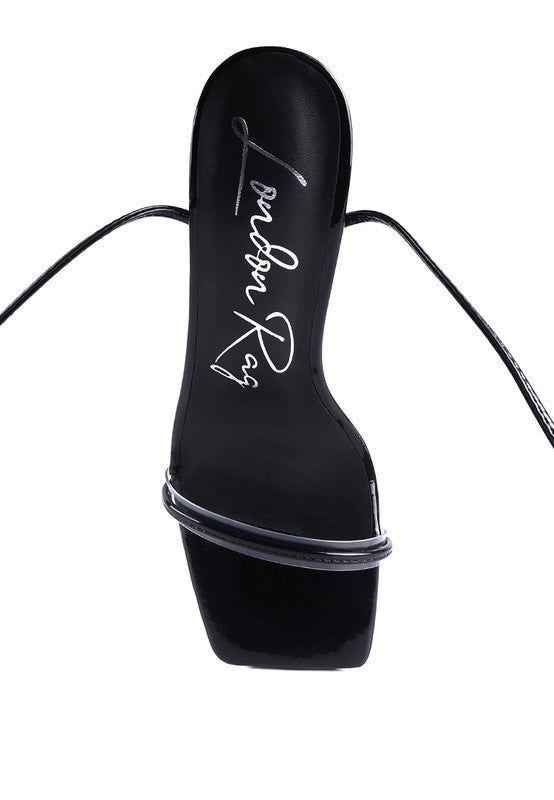 BITEN BERRY SPOOL HEELED LACE UP SANDAL - Body By J'ne