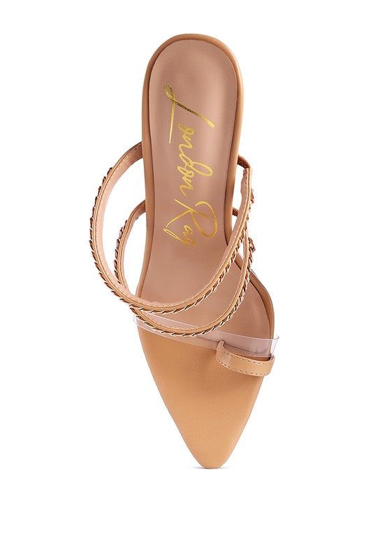 TICKLE ME HIGH HEELED TOE RING SANDALS - Body By J'ne