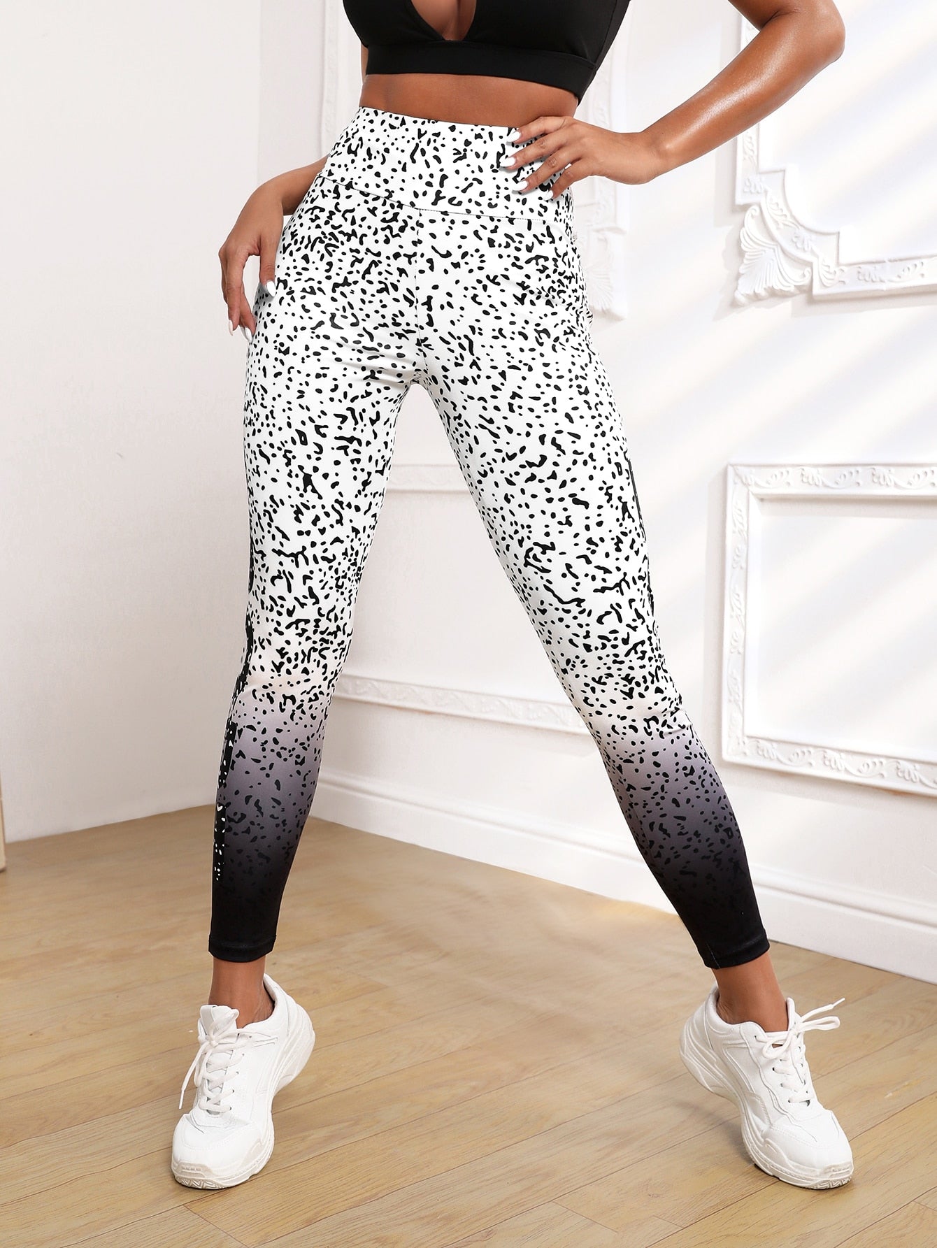 Dalmatian & Letter Graphic Sports Leggings - Body By J'ne