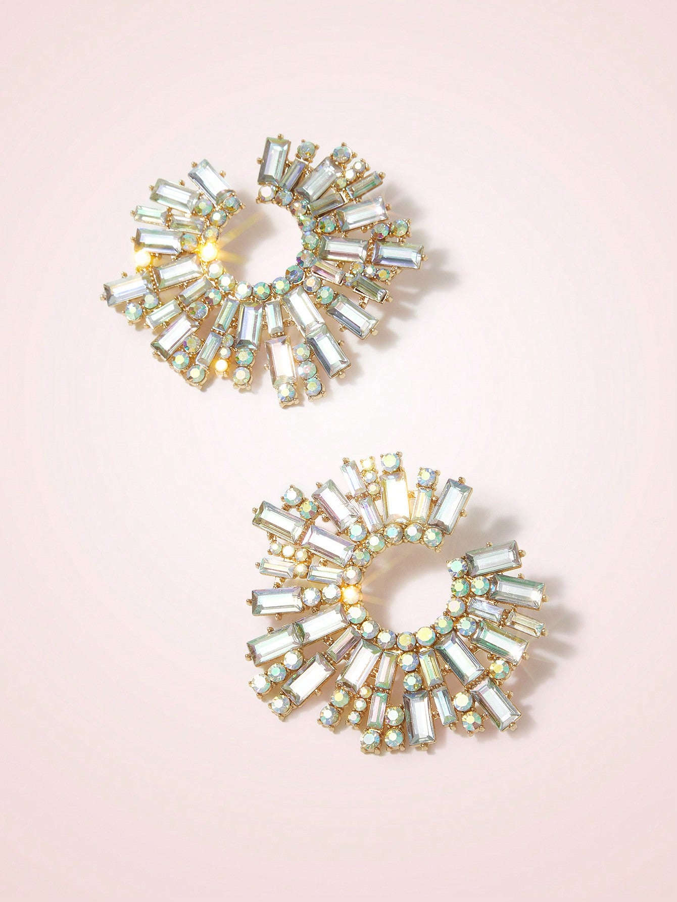 Rhinestone Decor Stud Earrings - Body By J'ne