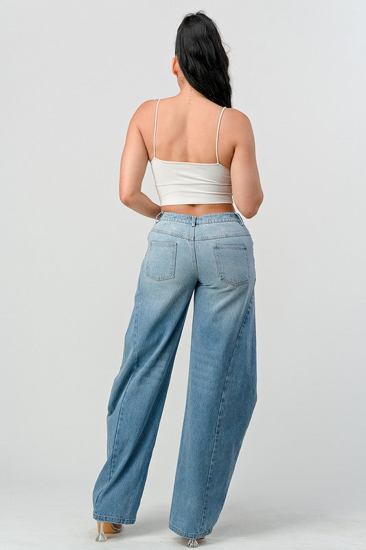 Athena Wide Leg Denim Jeans - Body By J'ne