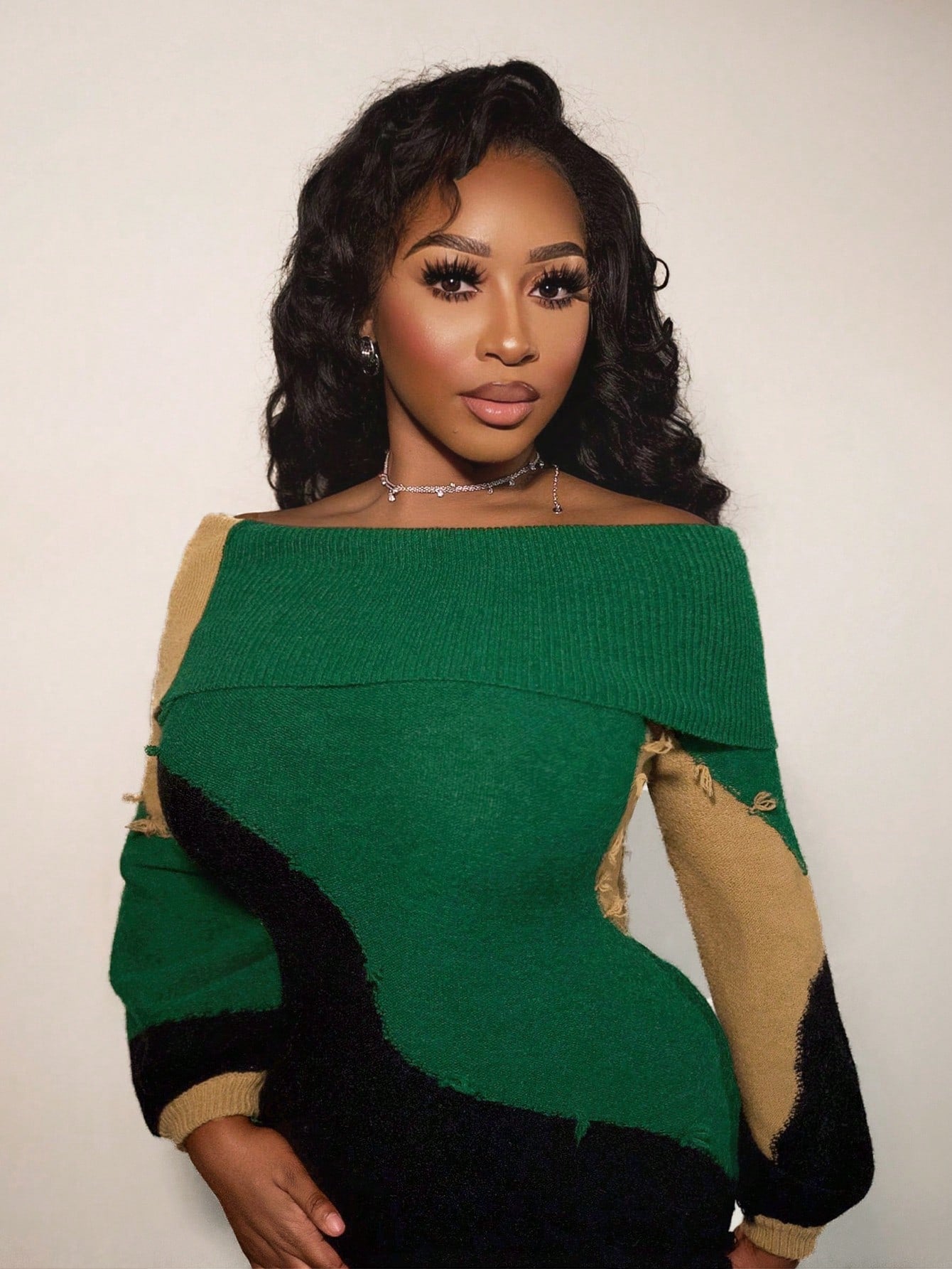 Long Sleeve Crew Neck Sweater Dress - Body By J'ne