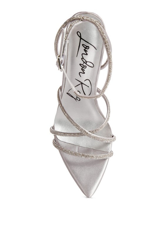 Dare Me Rhinestone Embellished Stiletto Sandals - Body By J'ne