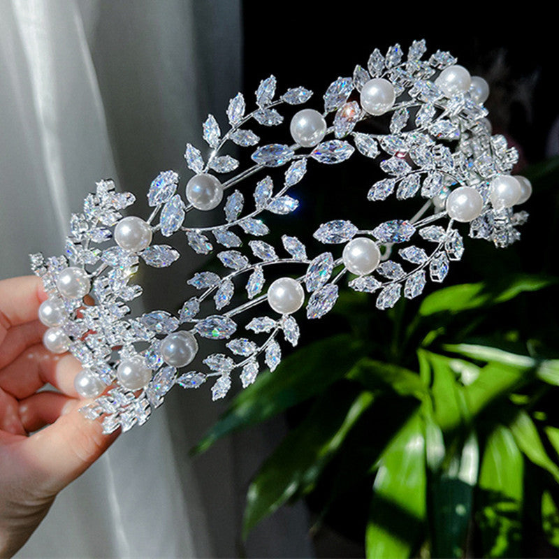 Delicate Pearl Crown Bridal Wedding - Body By J'ne