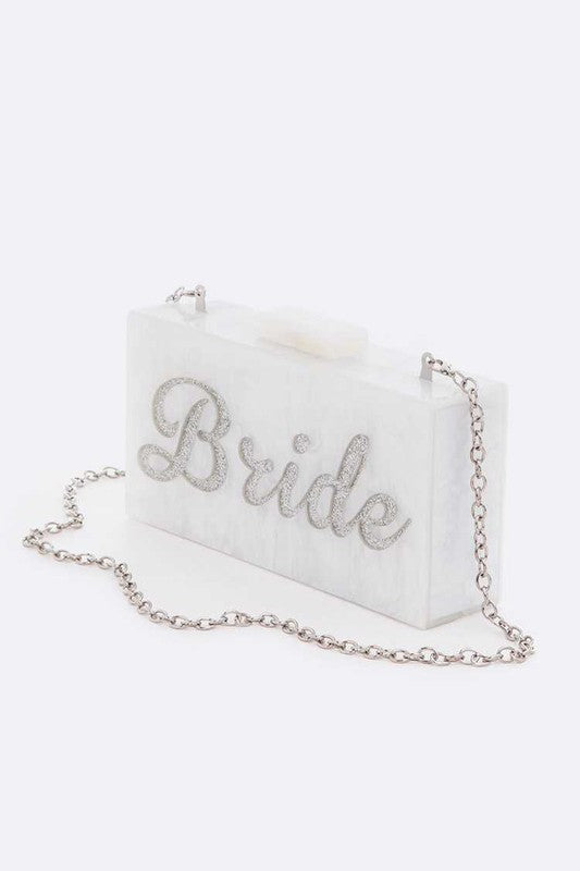 Glitter BRIDE Acrylic Box Clutch - Body By J'ne