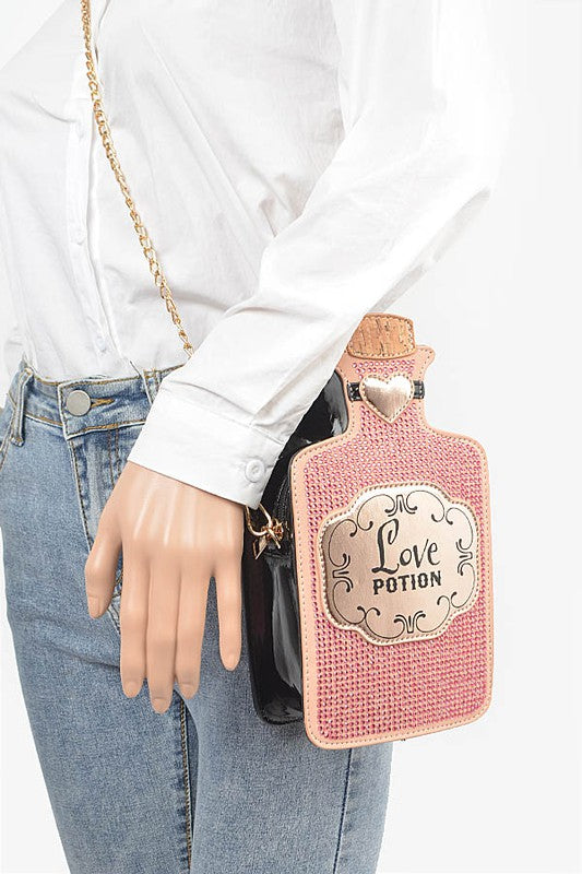 Rhinestone Bow Accent Top Handle Swing Clutch Bag - Body By J'ne