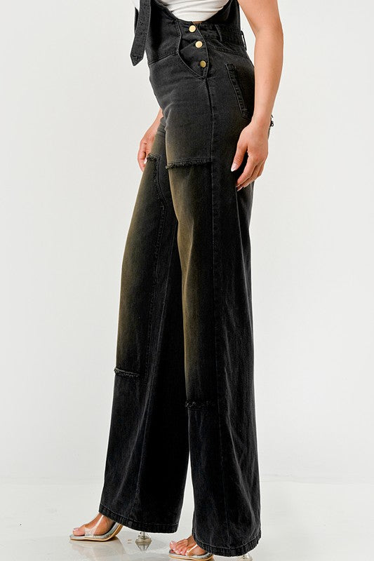Urban Noir Denim Overalls Black Jumpsuit - Body By J'ne