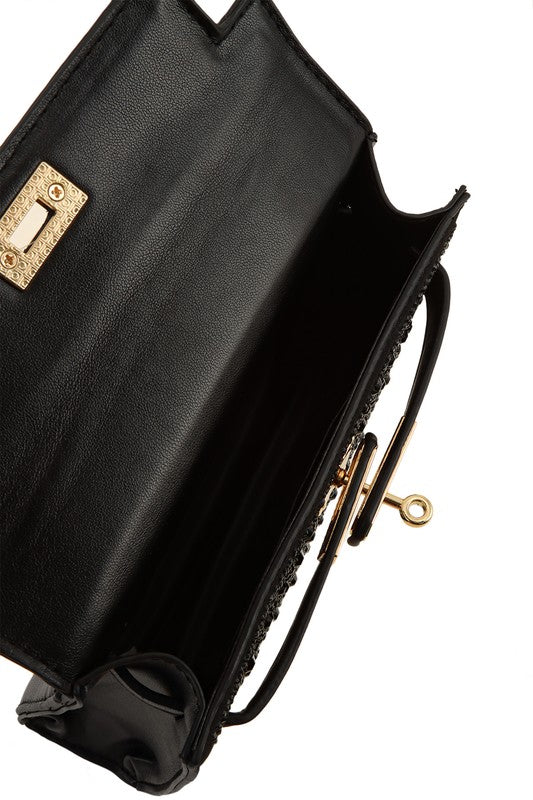 Rhinestone Square Cross Bag - Body By J'ne