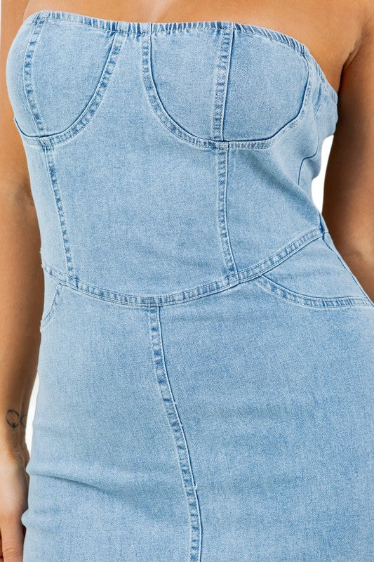 FOLLOW THROUGH MAXI DENIM DRESS - Body By J'ne