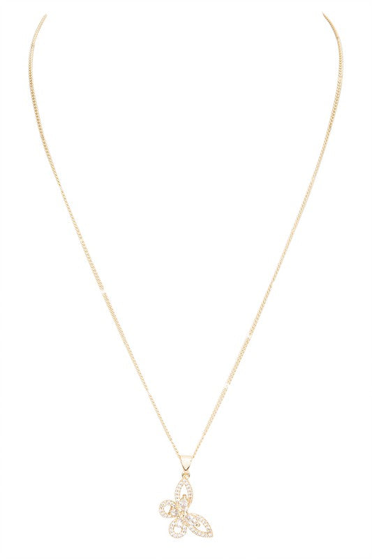 Iconic CZ Butterfly Pendant Necklace - Body By J'ne