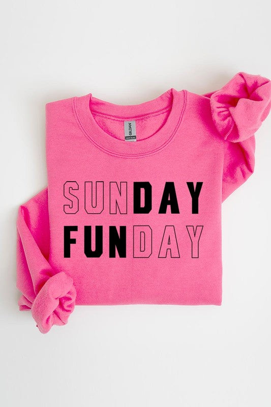 Sunday Funday Graphic Fleece Sweatshirts - Body By J'ne