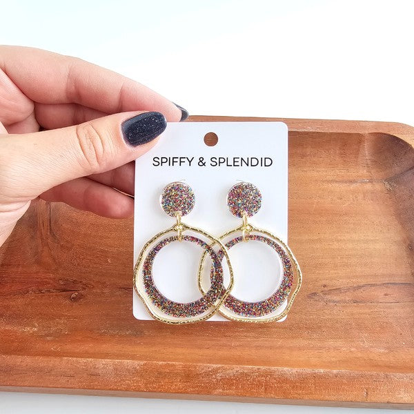 Georgia Earrings - Rainbow Glitter - Body By J'ne
