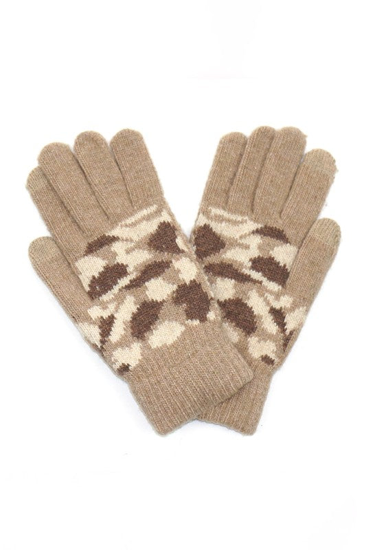 Camouflage Print Knitted Smart Gloves - Body By J'ne