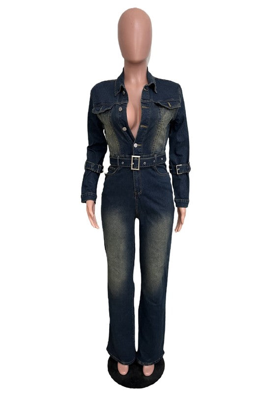 JENNY DENIM JUMPSUIT - Body By J'ne
