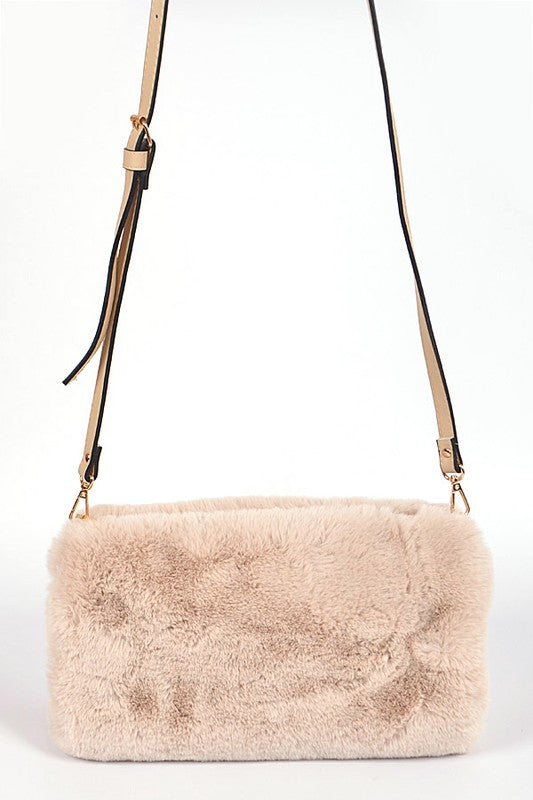 Hand Warmer Faux Fur Crossbody Bag - Body By J'ne