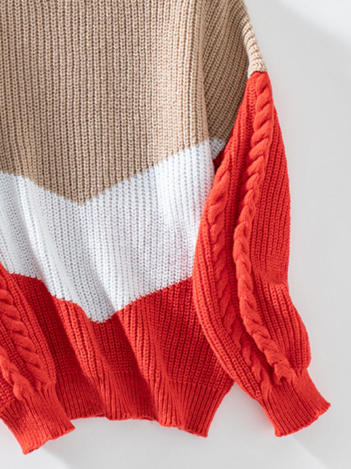 Contrast Round Neck Long Sleeve Sweater - Body By J'ne