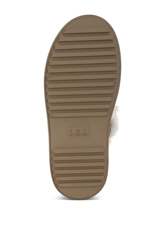 Bunting Faux Fur Collar Flatform Boots - Body By J'ne