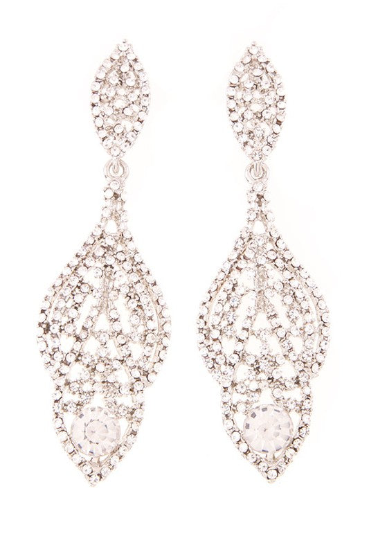 RHINESTONE LINEAR DROP EARRING - Body By J'ne