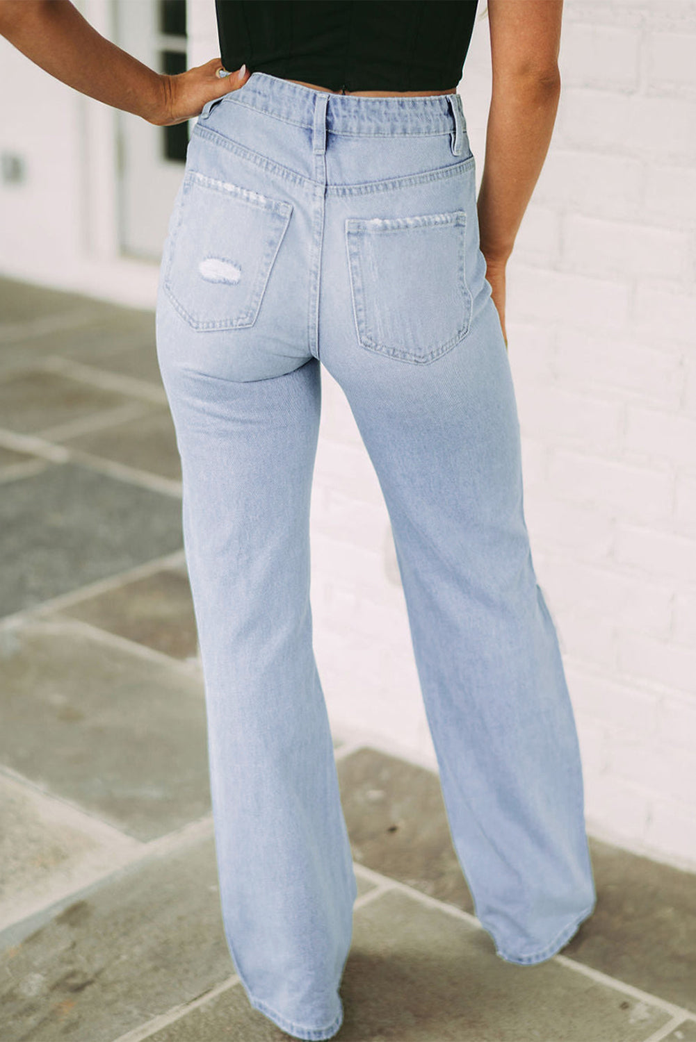 Distressed High Waist Jeans - Body By J'ne