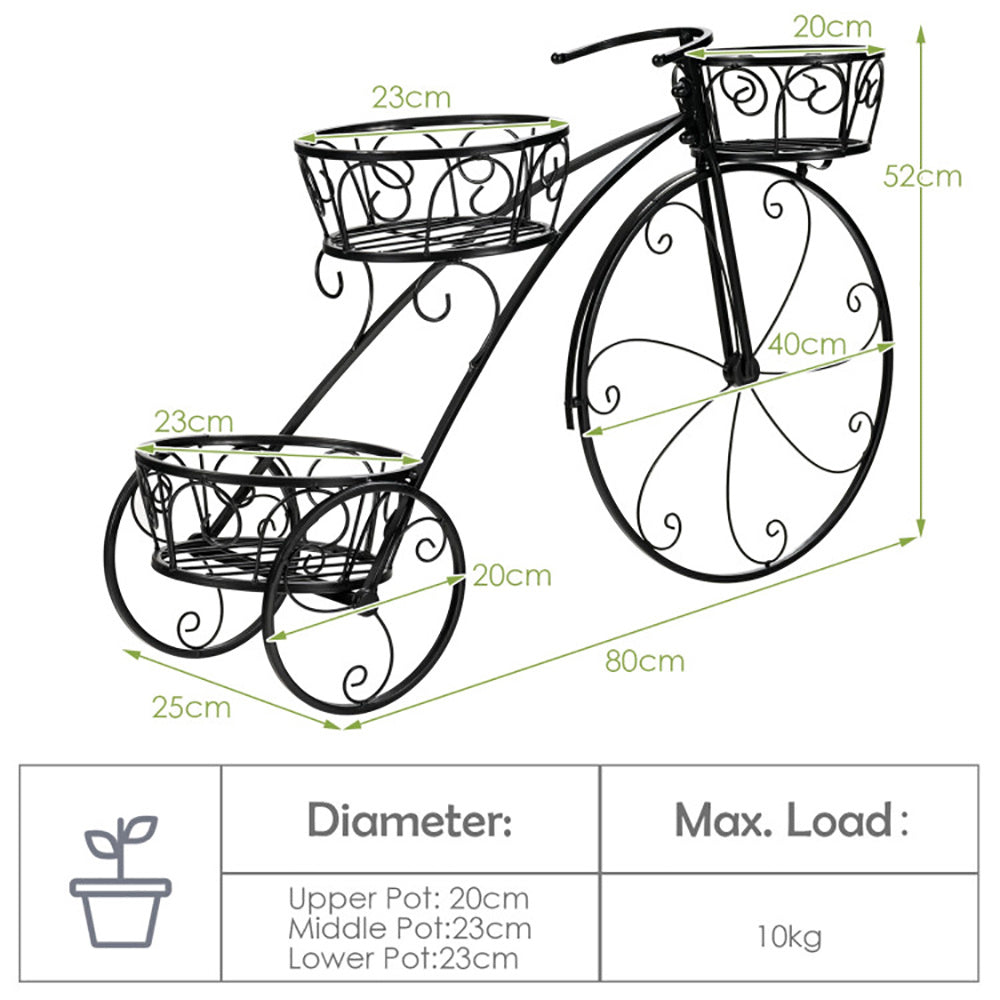 Tricycle Plant Stand Flower Pot Cart Holder In Parisian Style - Body By J'ne