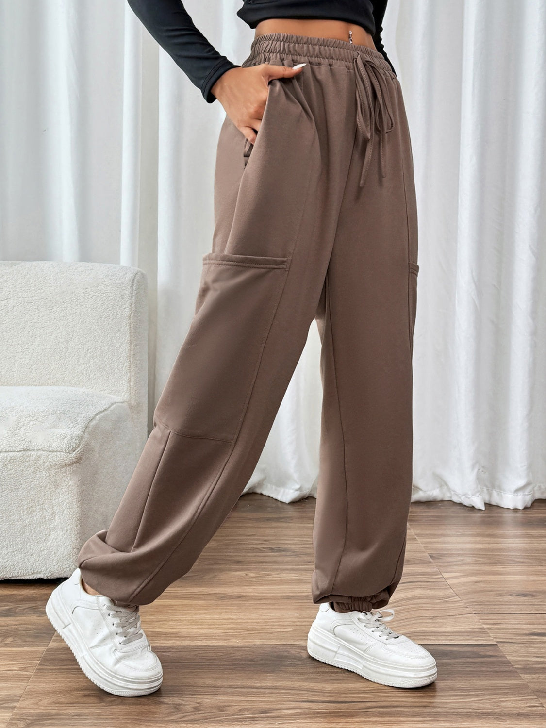Perfee Tied Joggers with Pockets - Body By J'ne