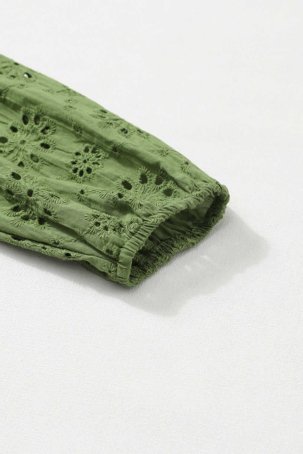 Eyelet Round Neck Drop Shoulder Sweater - Body By J'ne