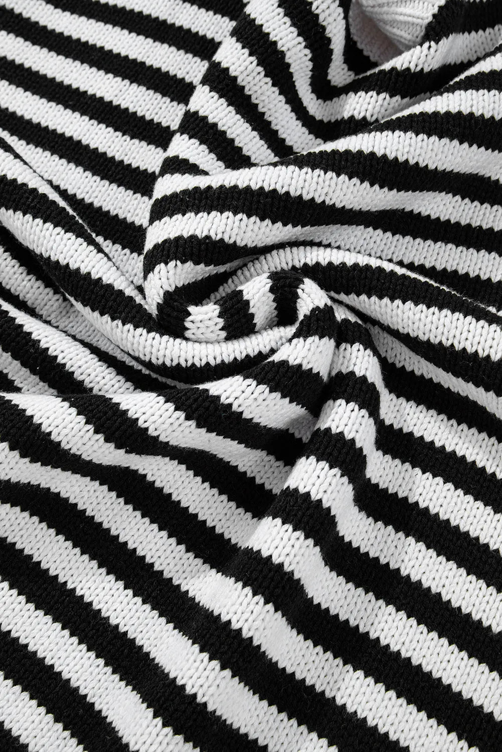 Striped Round Neck Long Sleeve Sweater - Body By J'ne