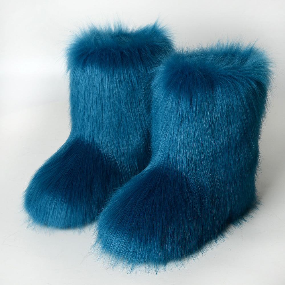 Made Ya Look Faux Fox Fur Boots - Body By J'ne