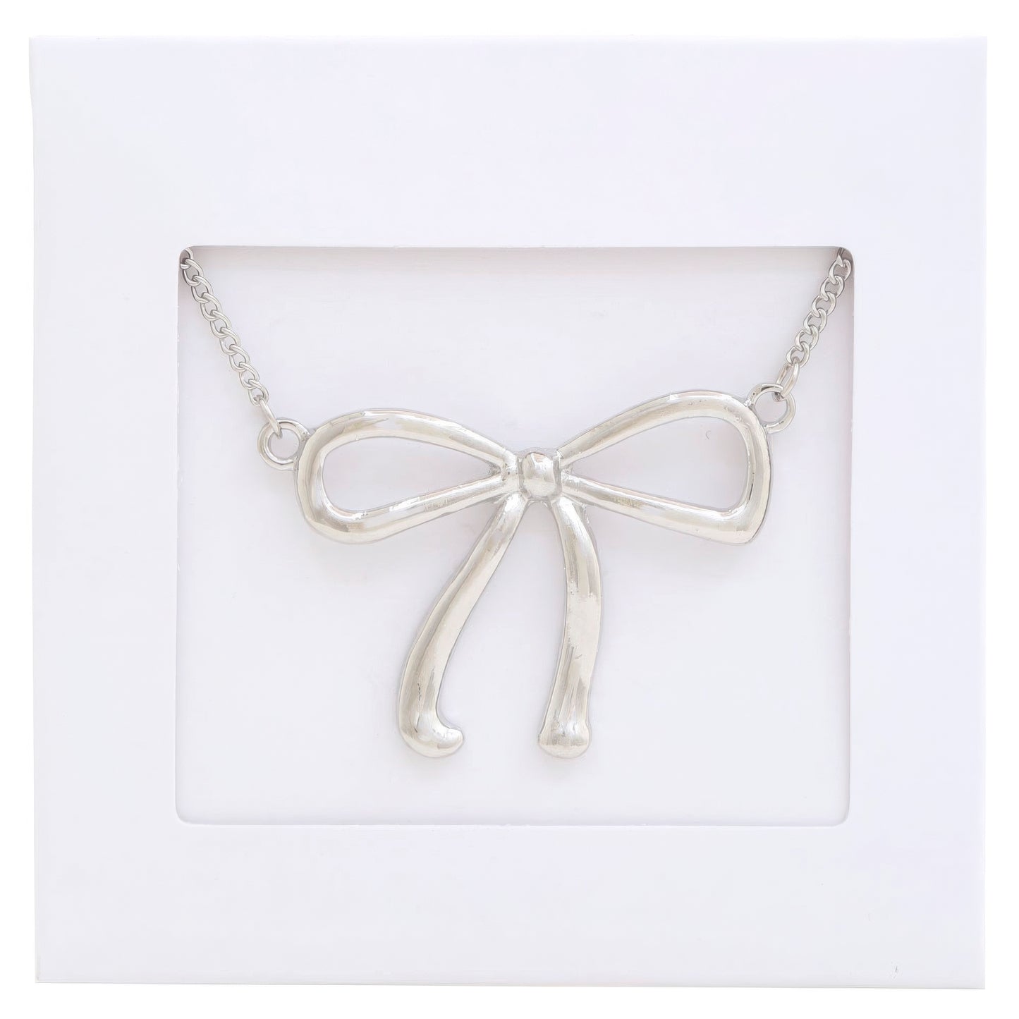 Bow Pendant Metal Necklace - Body By J'ne