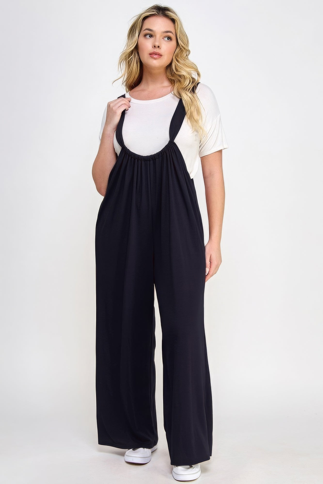 French Terry Wide Leg Jumpsuit Overalls - Body By J'ne