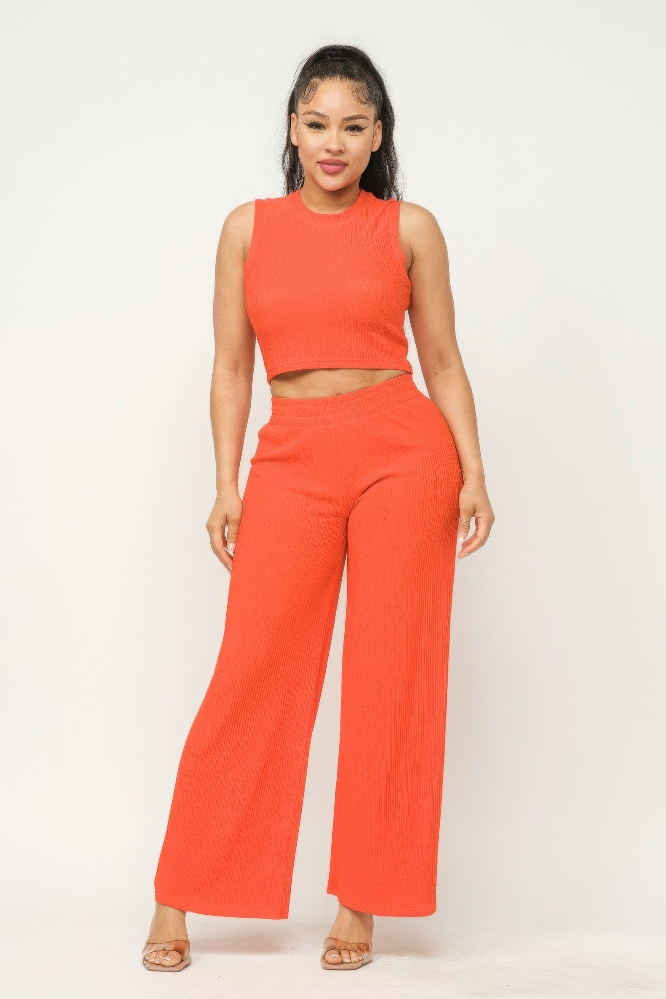 Crop Top And Wide Pants Set - Body By J'ne