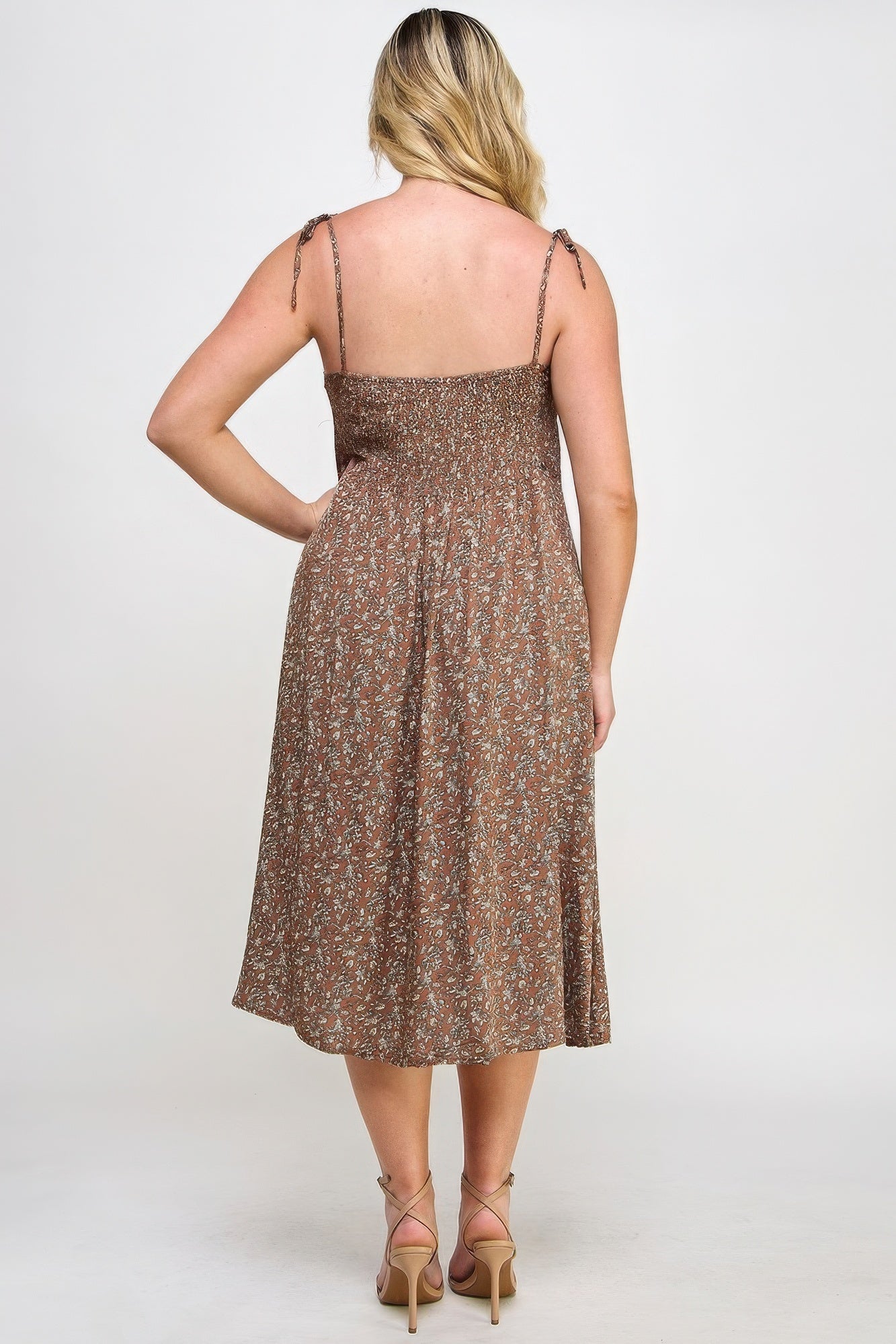 Plus Floral Print Midi Dress - Body By J'ne