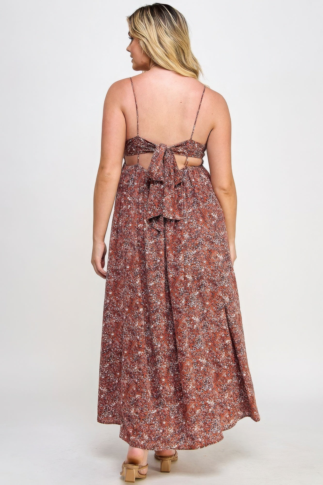 Floral Maxi Dress With Tie Back - Body By J'ne