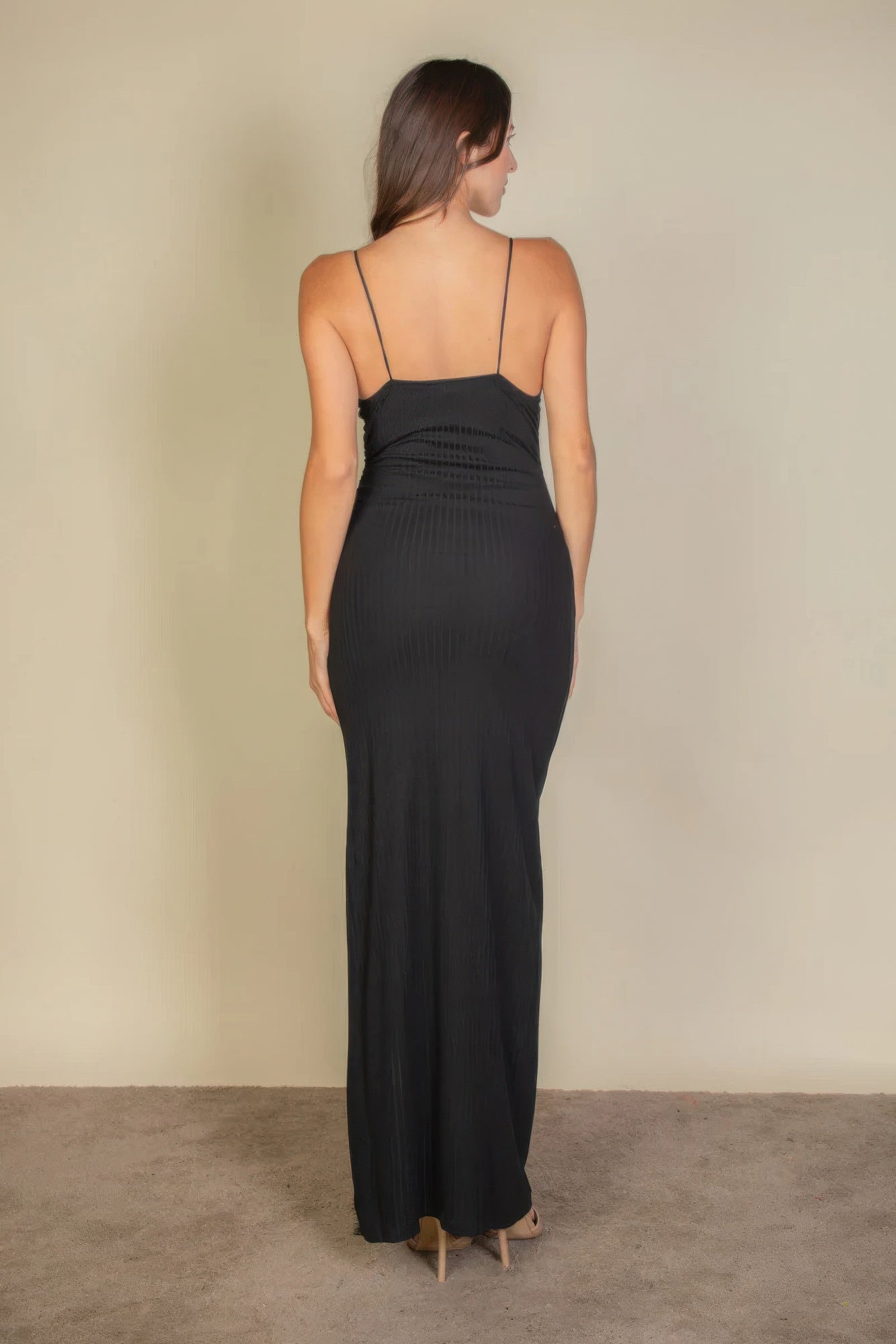 Eyelash Lace Trim Split Thigh Cami Dress - Body By J'ne