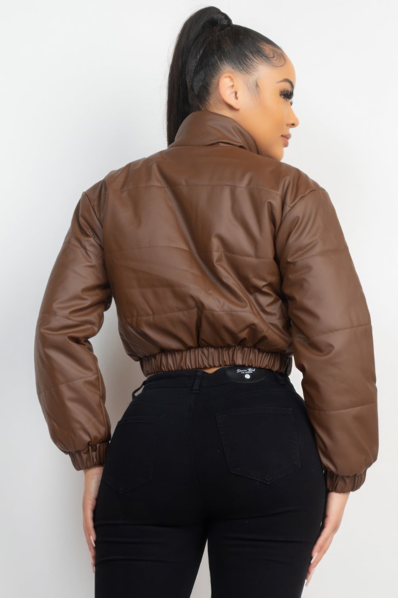 Snap Button Padded Crop Jacket - Body By J'ne