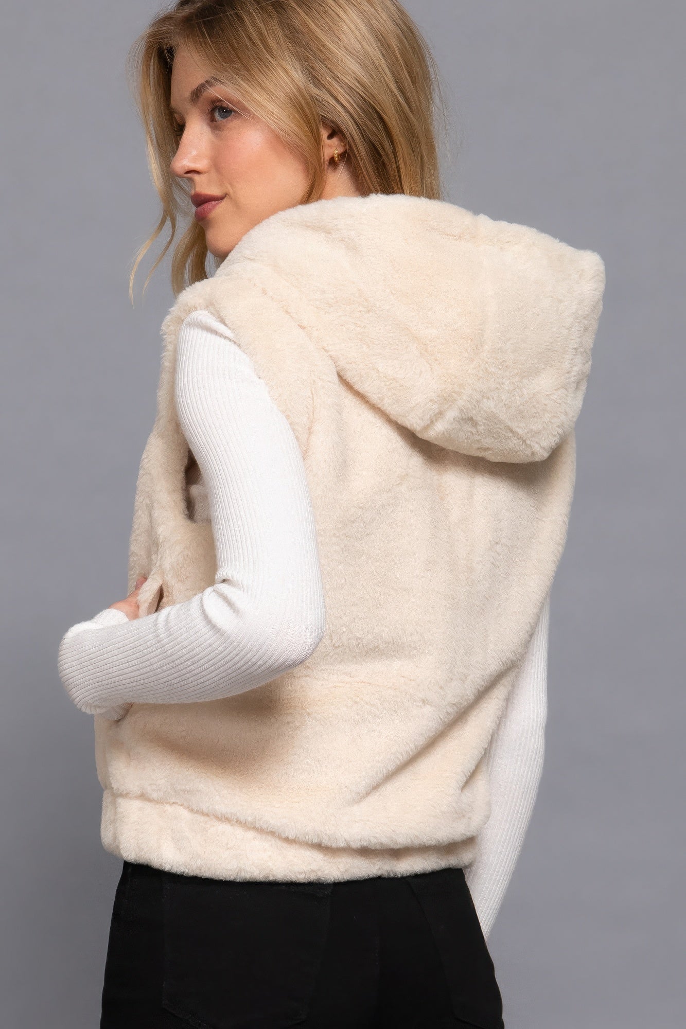 Hoodie Faux Fur Vest - Body By J'ne