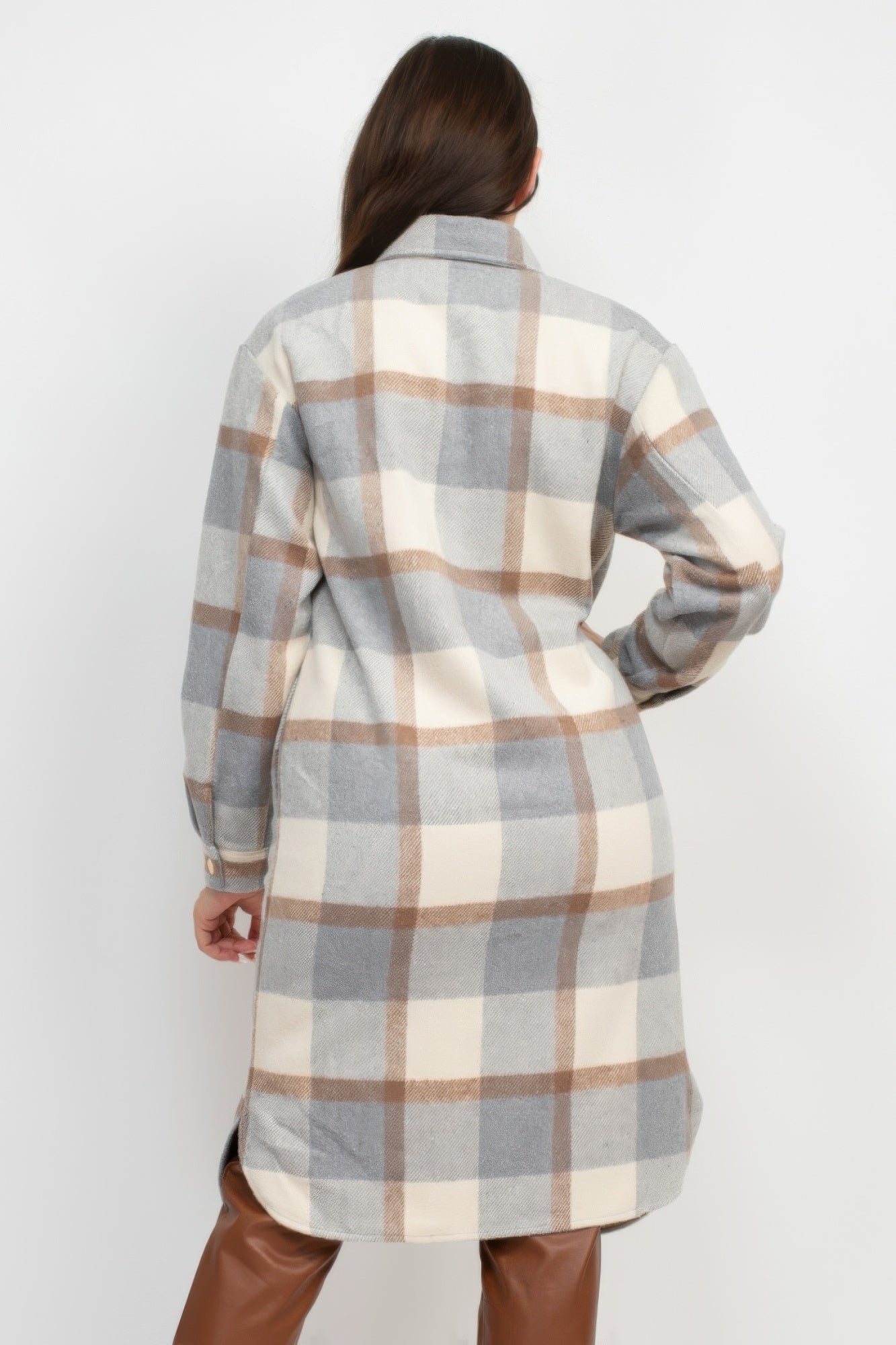 Plaid Buttoned Shacket Coat - Body By J'ne