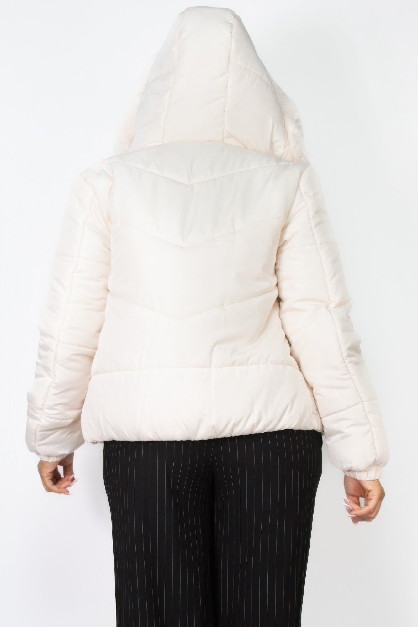 Insulated Zip-up Faux Fur Hooded Jacket - Body By J'ne