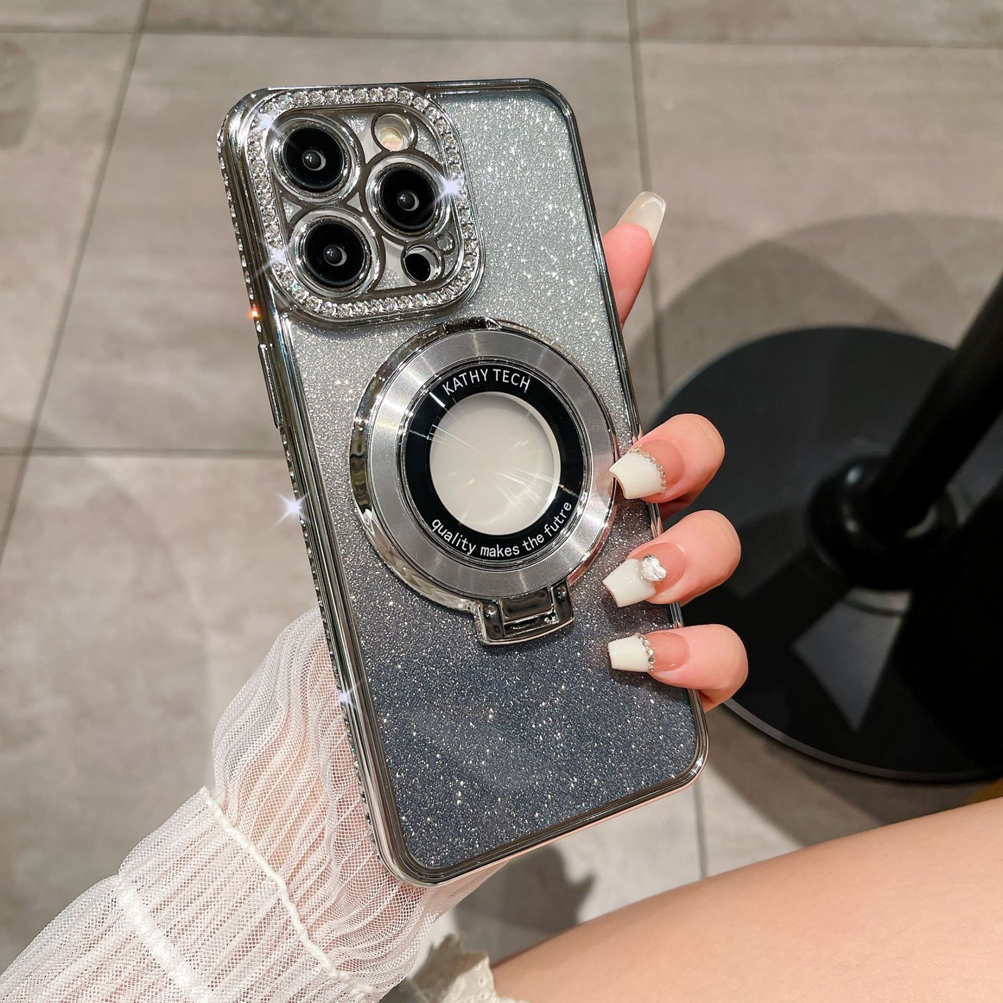 Luxury Rhinestone Gradient Glitter For Phone Case Magnetic Suction - Body By J'ne