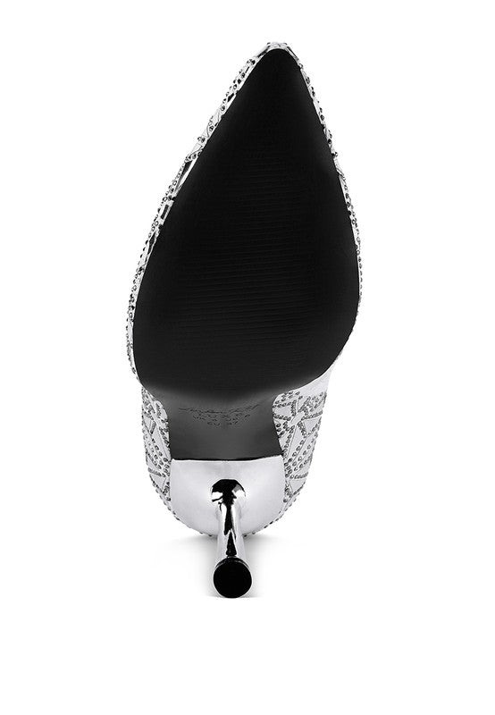 Precious Mirror Embellished High Ankle Boots - Body By J'ne