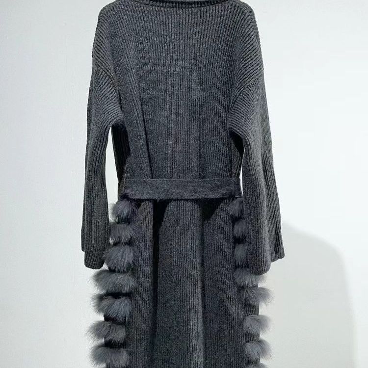 Fox Fur Sweater Lace-up Cardigan - Body By J'ne