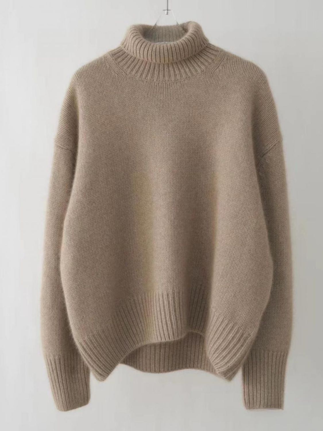 Turtleneck Dropped Shoulder Long Sleeve Sweater - Body By J'ne