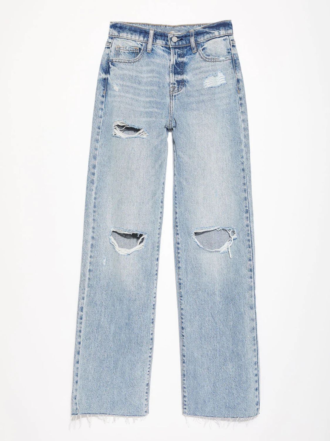 Distressed Straight Leg Jeans with Pockets - Body By J'ne