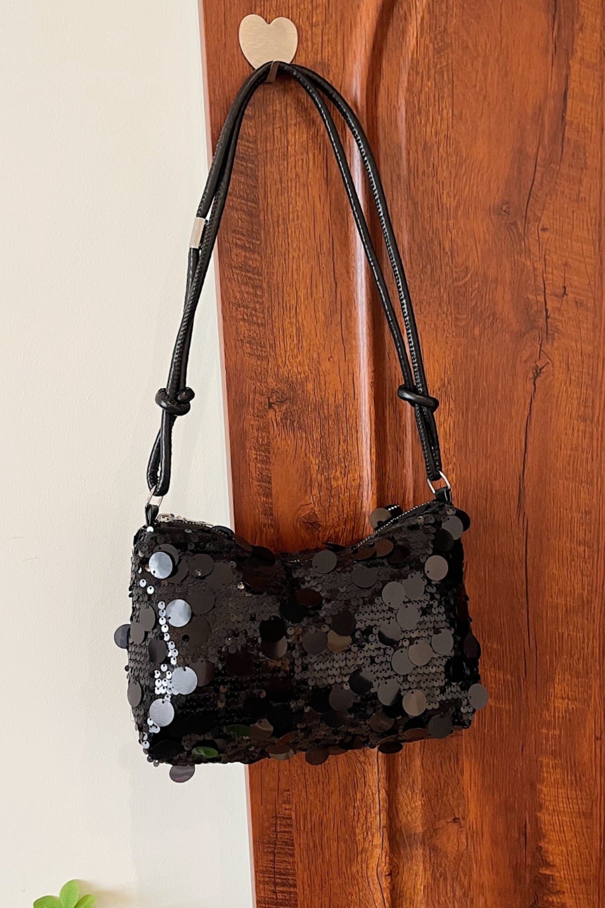 Sequin Knotted Straps Shoulder Bag - Body By J'ne