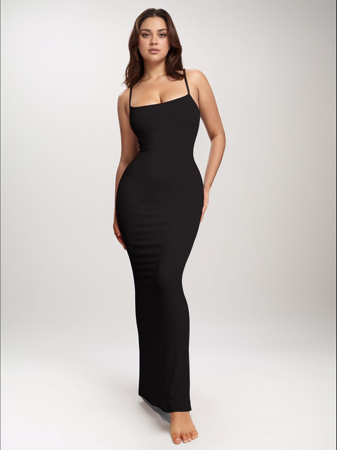 built in shapewear dress PrettyLittleThing Women's Shape Sculpt Strappy Maxi In Black Sculpt Active fabric with built Women's dresses and more with
