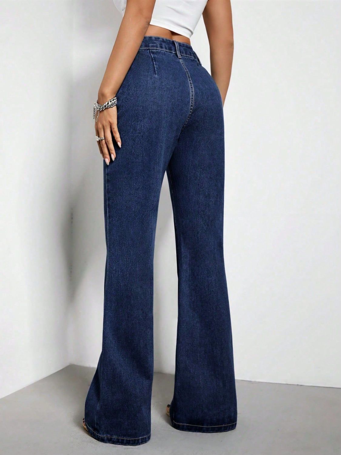 High Waist Bootcut Jeans with Pockets - Body By J'ne